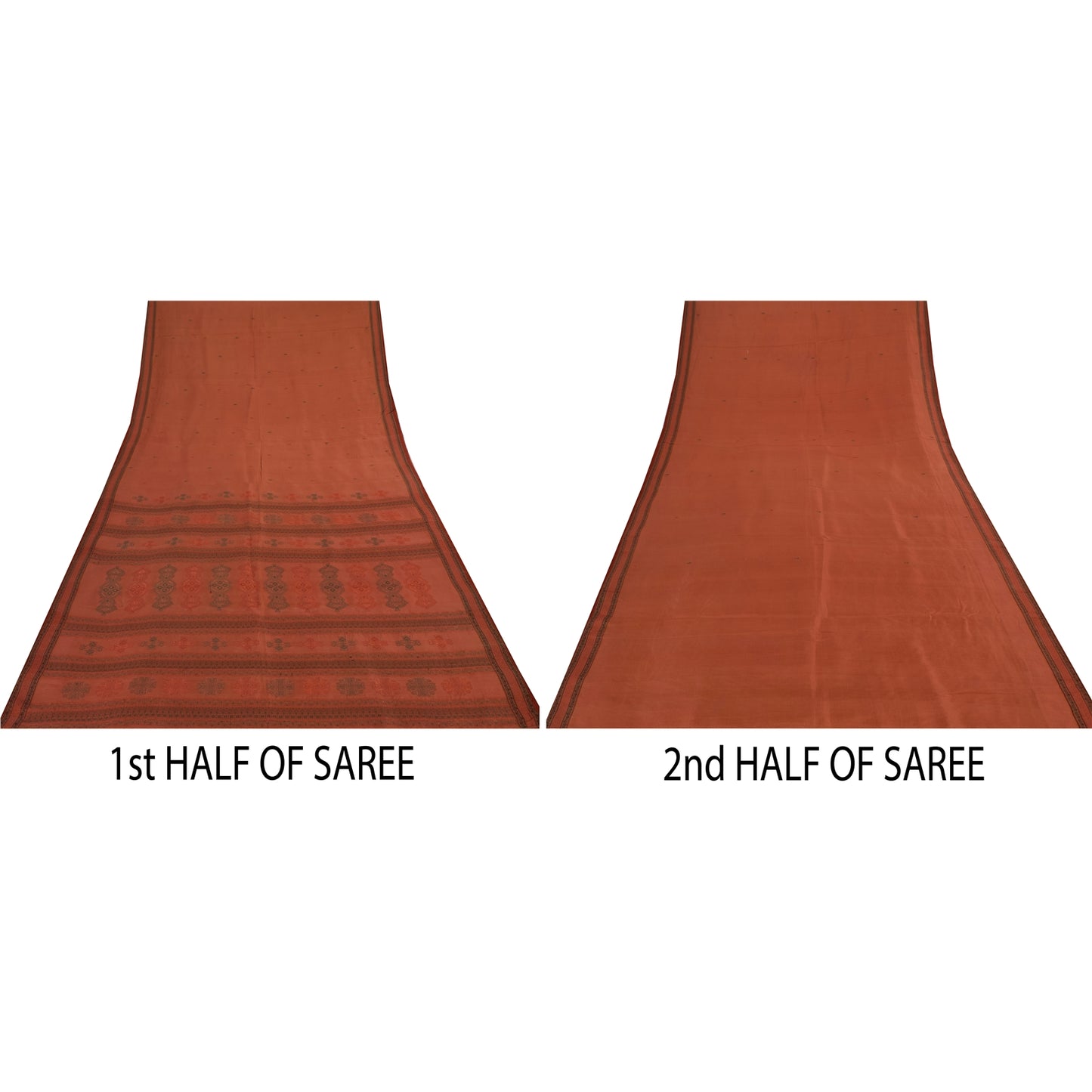 Санскритские винтажные индийские темно-красные сари из чистого шелка, этническое сари, 5 ярдов, устойчивая ткань