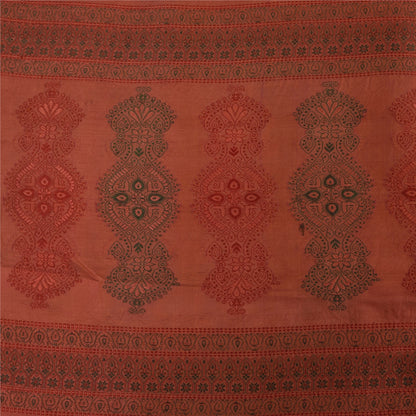 Санскритские винтажные индийские темно-красные сари из чистого шелка, этническое сари, 5 ярдов, устойчивая ткань