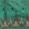 Sanskriti Vintage Indian Green Sarees Pure Silk Hand Beaded Premium Sari Sustainable Fabric