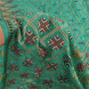 Sanskriti Vintage Indian Green Sarees Pure Silk Hand Beaded Premium Sari Sustainable Fabric