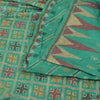 Sanskriti Vintage Indian Green Sarees Pure Silk Hand Beaded Premium Sari Sustainable Fabric