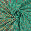 Sanskriti Vintage Indian Green Sarees Pure Silk Hand Beaded Premium Sari Sustainable Fabric