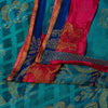 Sanskriti Vintage Red-Blue Sarees Pure Georgette Zari Woven Sari 6yd CraftFabric