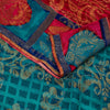 Sanskriti Vintage Red-Blue Sarees Pure Georgette Zari Woven Sari 6yd CraftFabric