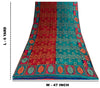 Sanskriti Vintage Red-Blue Sarees Pure Georgette Zari Woven Sari 6yd CraftFabric