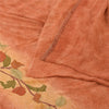 Sanskriti Vintage Peach/Yellow Sarees Pure Georgette Embroidered Sari 5yd Sustainable Fabric