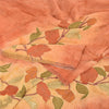 Sanskriti Vintage Peach/Yellow Sarees Pure Georgette Embroidered Sari 5yd Sustainable Fabric