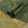 Sanskriti Vintage Indian Dark Green Sarees Pure Silk Hand Woven Sari 5+yd Fabric