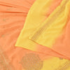 Sanskriti Vintage Sarees Orange Hand Beaded Zardozi Georgette Sari Craft Sustainable Fabric