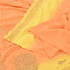 Sanskriti Vintage Sarees Orange Hand Beaded Zardozi Georgette Sari Craft Sustainable Fabric