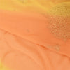 Sanskriti Vintage Sarees Orange Hand Beaded Zardozi Georgette Sari Craft Sustainable Fabric