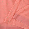 Sanskriti Vintage Sarees Peach Embroidery Pure Chiffon Silk Sari 6ydCraft Sustainable Fabric