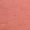 Sanskriti Vintage Sarees Peach Embroidery Pure Chiffon Silk Sari 6ydCraft Sustainable Fabric