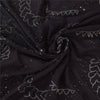 Sanskriti Vintage Black Sarees Pure Chiffon Silk Hand Beaded Sari Mukiesh Sustainable Fabric