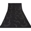 Sanskriti Vintage Black Sarees Pure Chiffon Silk Hand Beaded Sari Mukiesh Sustainable Fabric