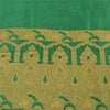 Sanskriti Vintage Indian Green Sarees Pure Silk Woven Premium Sari Craft Fabric