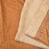 Sanskriti Vintage Golden/Ivory Sarees Pure Silk Hand Woven Sari 6yd Craft Sustainable Fabric