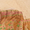 Sanskriti Vintage Golden/Ivory Sarees Pure Silk Hand Woven Sari 6yd Craft Sustainable Fabric