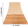 Sanskriti Vintage Golden/Ivory Sarees Pure Silk Hand Woven Sari 6yd Craft Sustainable Fabric