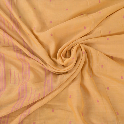 Sanskriti Vintage Gule Sarees Ren Bomuld Vævet Tant Premium Sari Håndværk Bæredygtigt Stoff