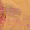 Sanskriti Vintage Gule Sarees Ren Bomuld Vævet Tant Premium Sari Håndværk Bæredygtigt Stoff
