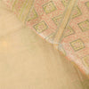 Sanskriti Vintage Indian Cream Sarees Blend Cotton Embroidered Sari Craft Sustainable Fabric