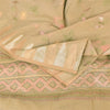 Sanskriti Vintage Indian Cream Sarees Blend Cotton Embroidered Sari Craft Sustainable Fabric