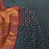 Sanskriti Vintage Blue/Green Sarees Pure Georgette Printed Woven Sari 5yd Sustainable Fabric