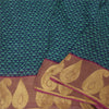 Sanskriti Vintage Blue/Green Sarees Pure Georgette Printed Woven Sari 5yd Sustainable Fabric