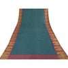 Sanskriti Vintage Blue/Green Sarees Pure Georgette Printed Woven Sari 5yd Sustainable Fabric