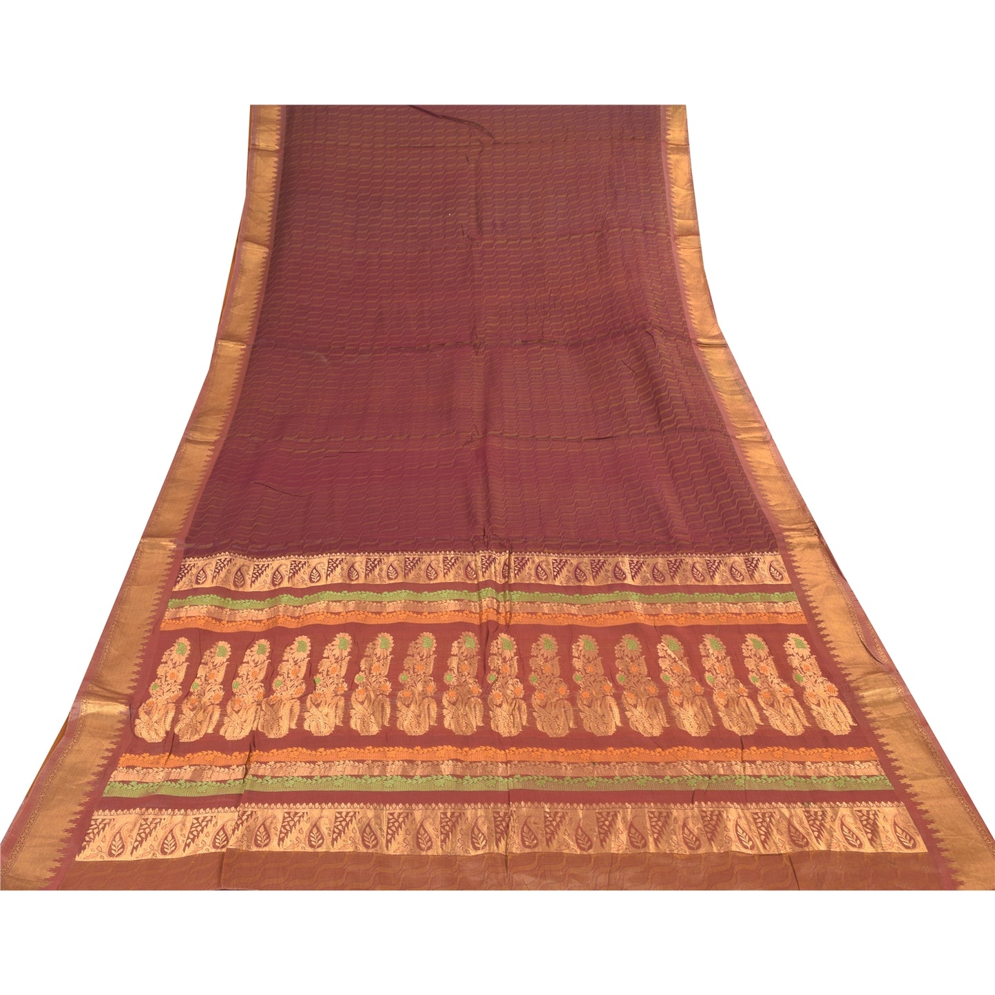 Санскритские винтажные фиолетовые сари из чистого шелка, тканые премиум-сари, 5,5+ ярдов, ремесленная экологичная ткань