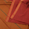 Sanskriti Vintage Red/Brown Sarees Pure Cotton Woven Premium Sari Craft Sustainable Fabric