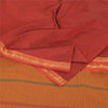 Sanskriti Vintage Red/Brown Sarees Pure Cotton Woven Premium Sari Craft Sustainable Fabric