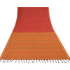 Sanskriti Vintage Red/Brown Sarees Pure Cotton Woven Premium Sari Craft Sustainable Fabric