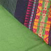Sanskriti Vintage Dark Blue/Green Sarees Pure Cotton Woven Premium Sari Sustainable Fabric
