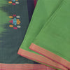Sanskriti Vintage Dark Blue/Green Sarees Pure Cotton Woven Premium Sari Sustainable Fabric