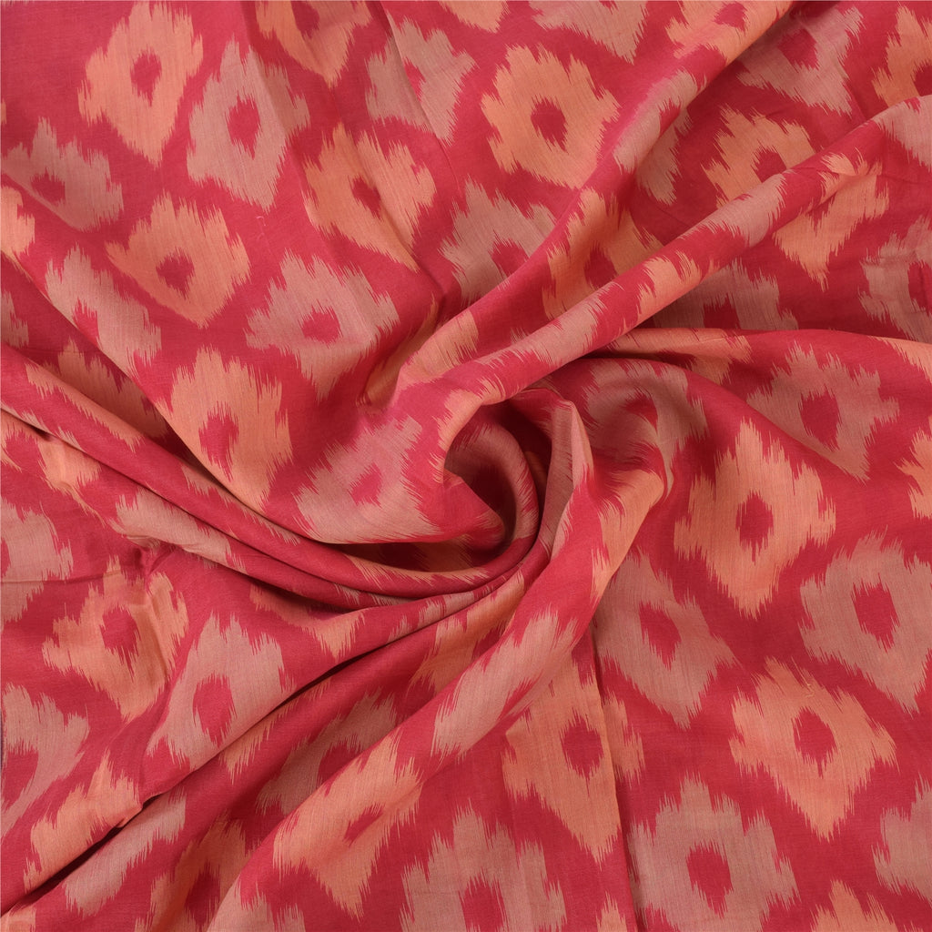 Sanskriti Vintage Red/Brown Sarees Pure Cotton Woven Sari Premium Craft Sustainable Fabric