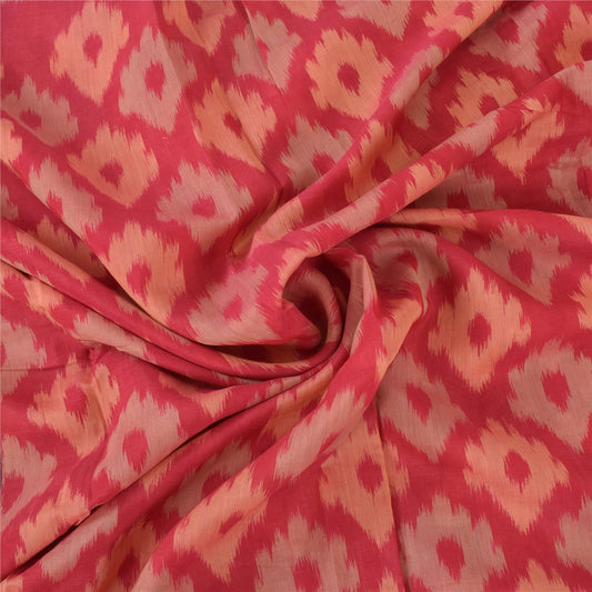 Sanskriti Vintage Red/Brown Sarees Pure Cotton Woven Sari Premium Craft Sustainable Fabric