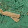 Sanskriti Vintage Green Sarees Pure Silk Embroidered Premium Sari Craft Sustainable Fabric