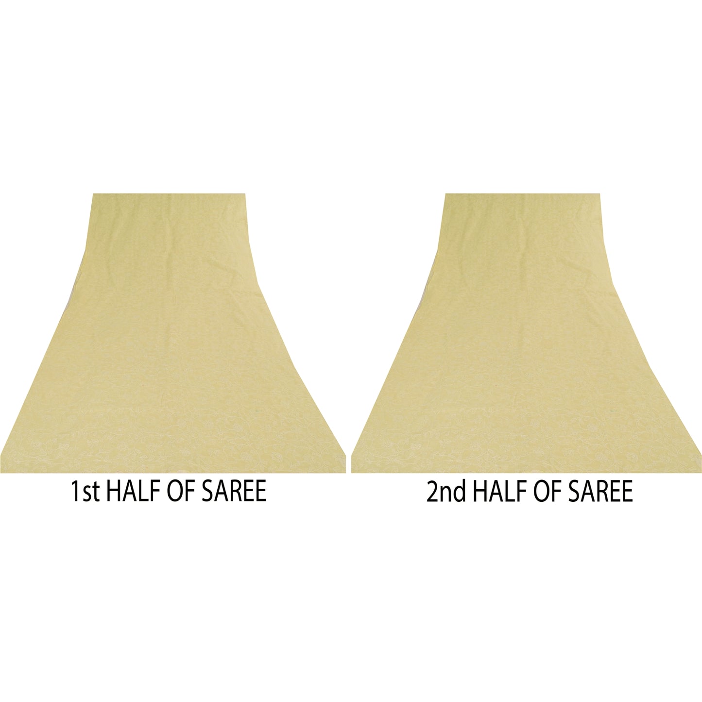 Sanskriti Vintage Ivory Sarees Art Silk Hand Embroidered Chikankari Sari Sustainable Fabric