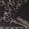 Sanskriti Vintage Black Sarees Pure Georgette Hand Beaded Gota Patti Sari Sustainable Fabric