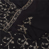 Sanskriti Vintage Black Sarees Pure Georgette Hand Beaded Gota Patti Sari Sustainable Fabric