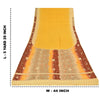Sanskriti Vintage Yellow Sarees Pure Crepe Hand Beaded Bandhani Sari 5+yd Sustainable Fabric
