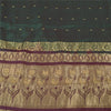 Sanskriti Vintage Dark Green/Purple Sarees Pure Silk Woven Premium Sari Sustainable Fabric