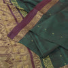 Sanskriti Vintage Dark Green/Purple Sarees Pure Silk Woven Premium Sari Sustainable Fabric