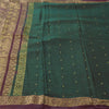 Sanskriti Vintage Dark Green/Purple Sarees Pure Silk Woven Premium Sari Sustainable Fabric