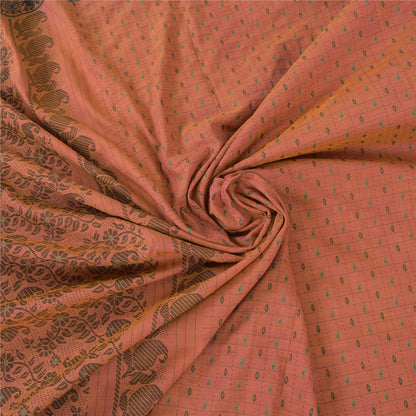 Sanskriti Vintage Indian Brown Sarees Pure Cotton Woven Ethnic Sari Craft Sustainable Fabric