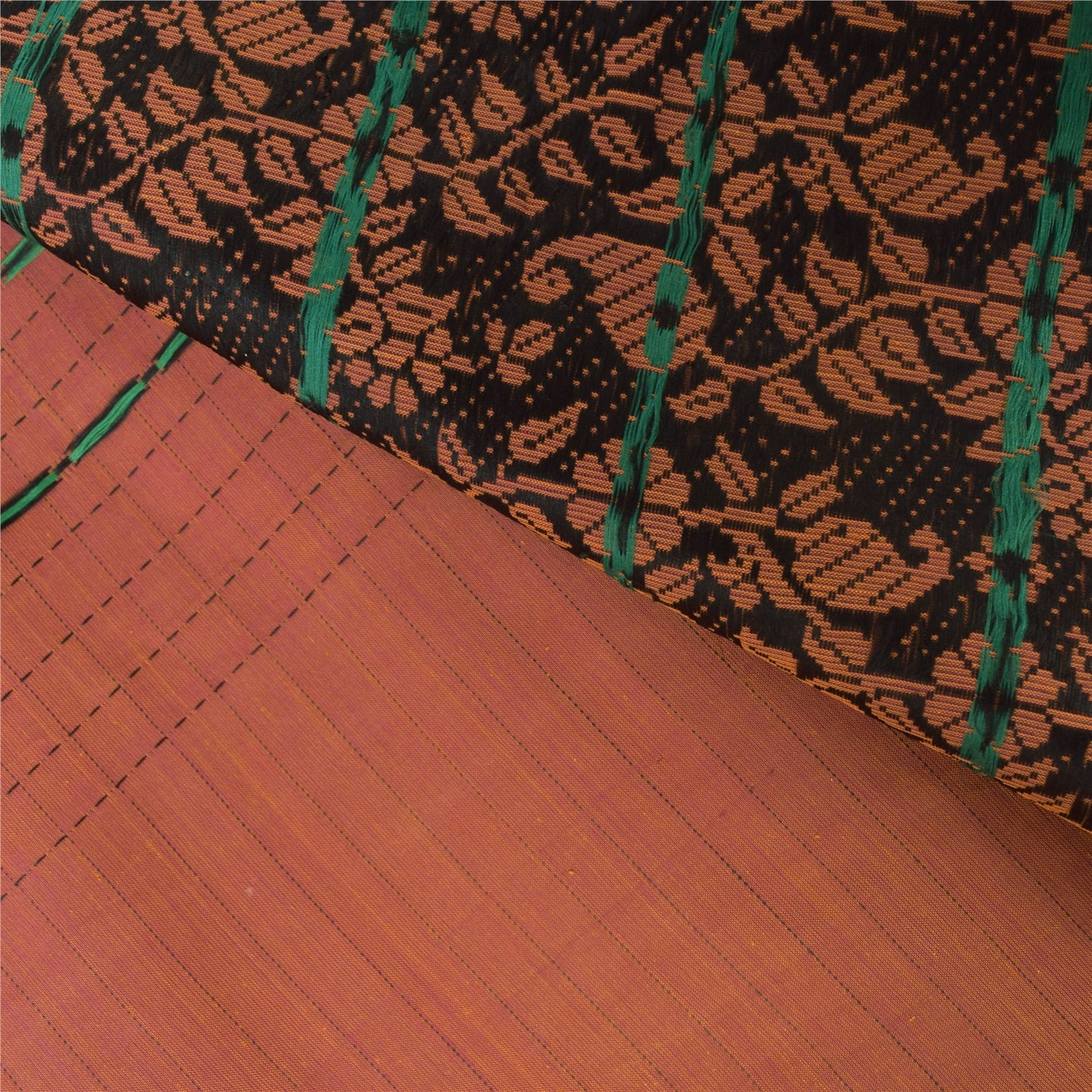 Sanskriti Vintage Indian Brown Sarees Pure Cotton Woven Ethnic Sari Craft Sustainable Fabric