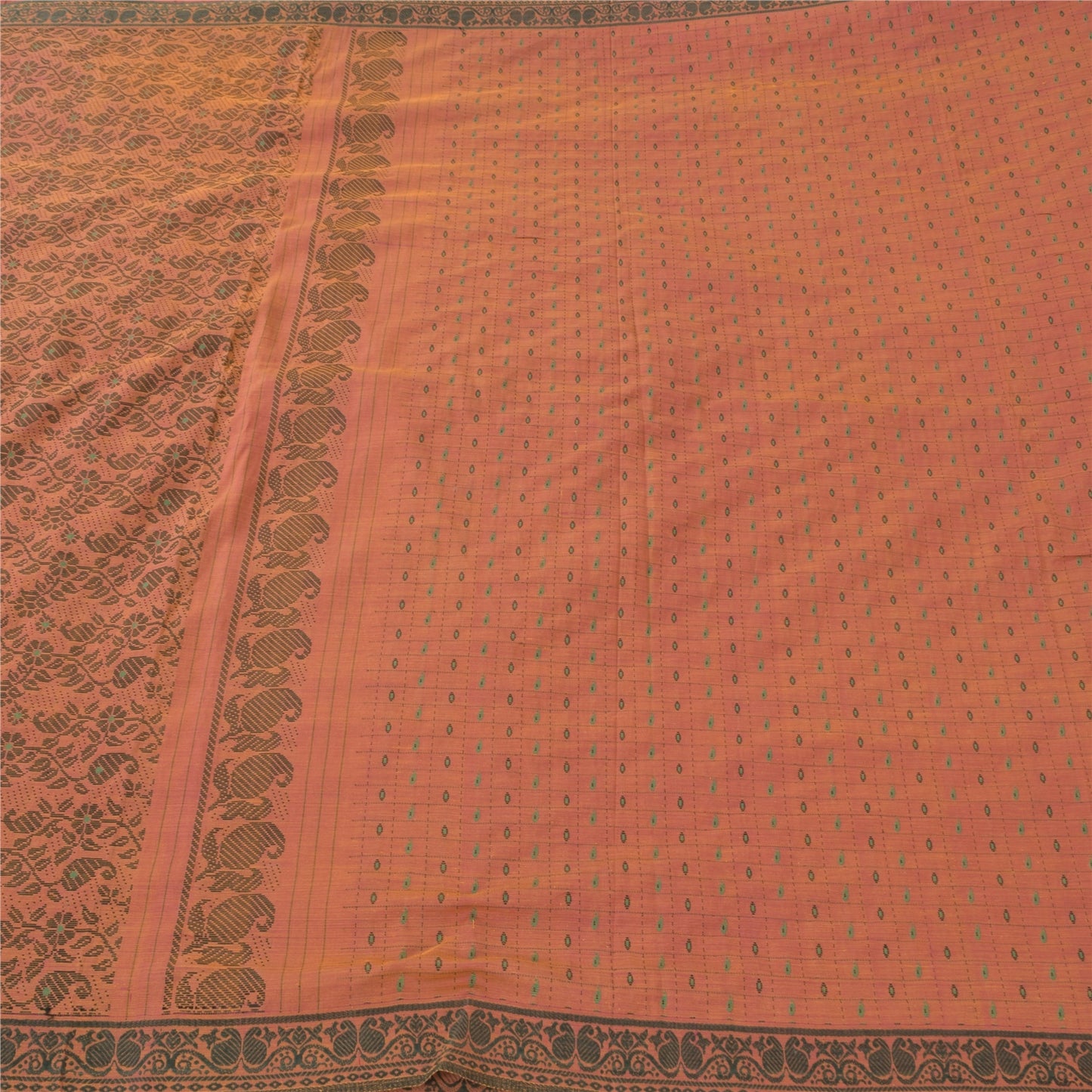 Sanskriti Vintage Indian Brown Sarees Pure Cotton Woven Ethnic Sari Craft Sustainable Fabric