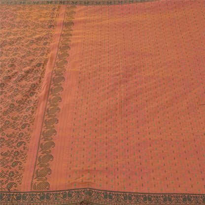 Sanskriti Vintage Indian Brown Sarees Pure Cotton Woven Ethnic Sari Craft Sustainable Fabric